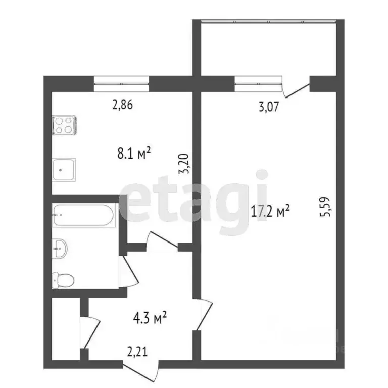 1-к кв. Коми, Сыктывкар ул. Пушкина, 141 (33.3 м) - Фото 0