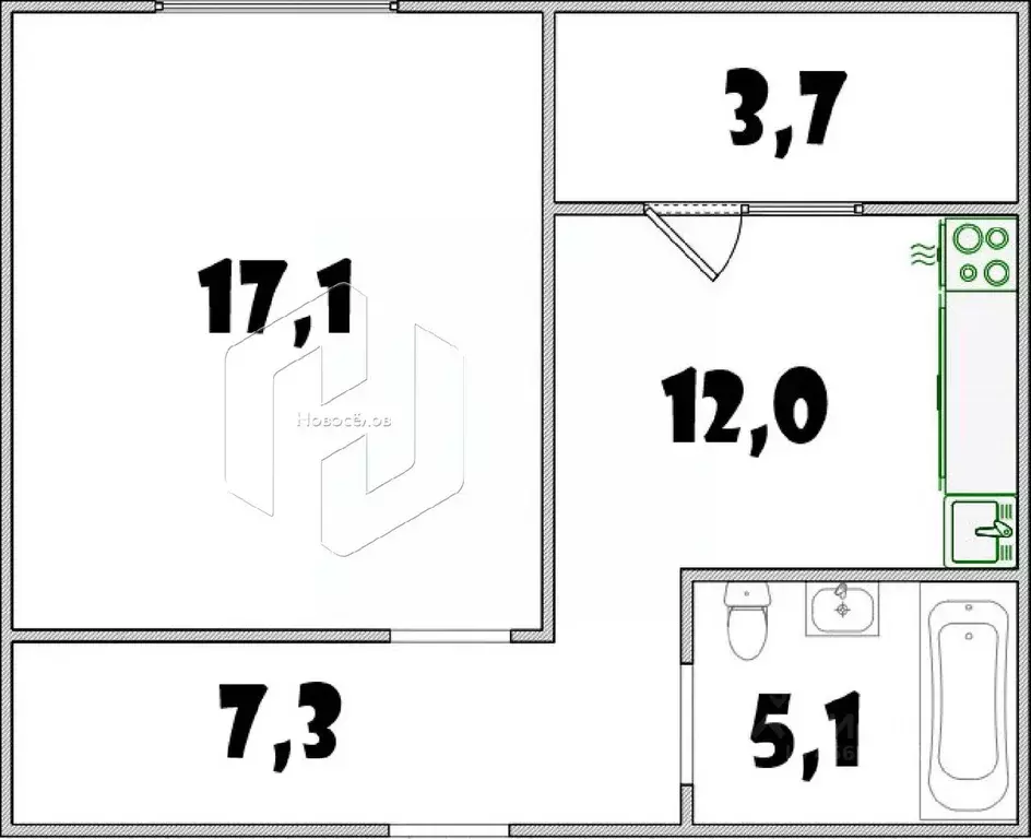 1-к кв. Мордовия, Саранск ул. Юрия Святкина, 4 (41.5 м) - Фото 1