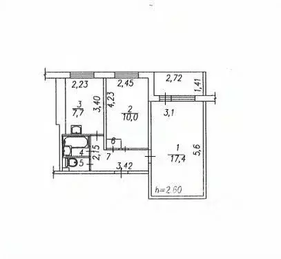 2-к кв. Кемеровская область, Новокузнецк Вокзальная ул., 2 (45.7 м) - Фото 2