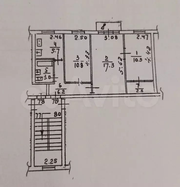 3-к. квартира, 57,3 м, 5/5 эт. - Фото 0