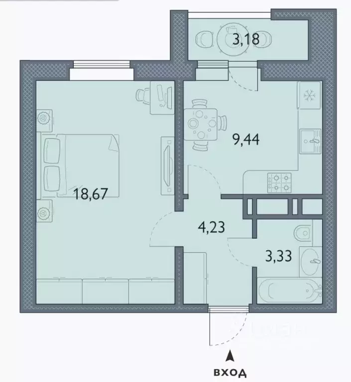 1-к кв. Брянская область, Брянск просп. Станке Димитрова, 67к7 (36.6 ... - Фото 1