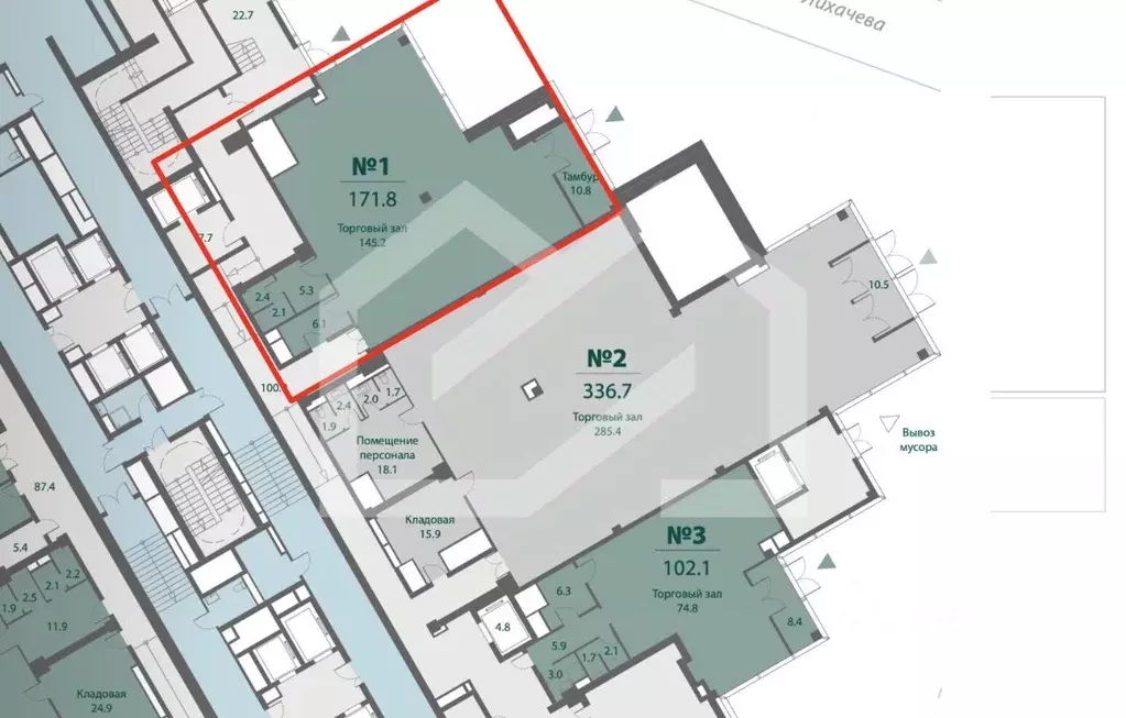 Помещение свободного назначения в Москва бул. Братьев Весниных, 1 (172 ... - Фото 2