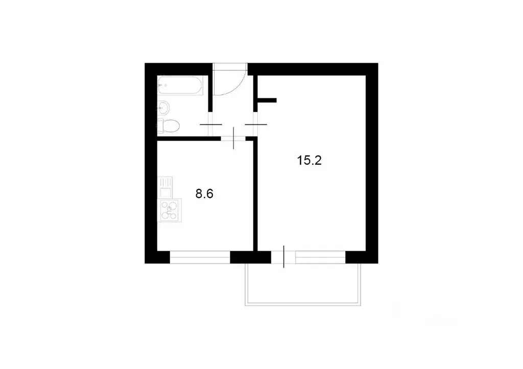 1-к кв. Курская область, Курск ул. Серегина, 16 (30.2 м) - Фото 1