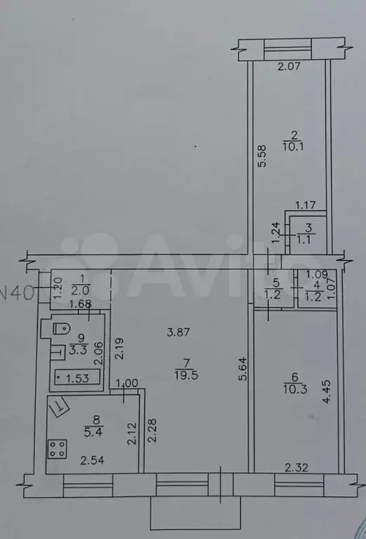 3-к. квартира, 55 м, 3/5 эт. - Фото 0