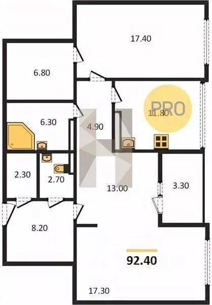 2-к кв. Воронежская область, Воронеж Краснознаменная ул., 57/4 (92.4 ... - Фото 1