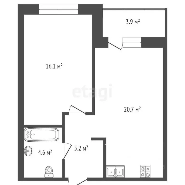 1-к кв. Коми, Сыктывкар Сысольское ш., 84 (50.5 м) - Фото 1