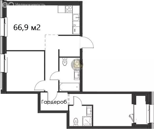 2-комнатная квартира: Санкт-Петербург, Галерный проезд, 1к2 (66.9 м) - Фото 0