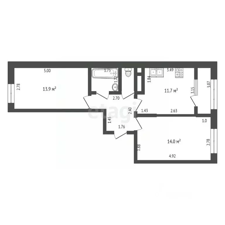 2-к кв. Московская область, Балашиха ул. Яганова, 3 (52.0 м) - Фото 0