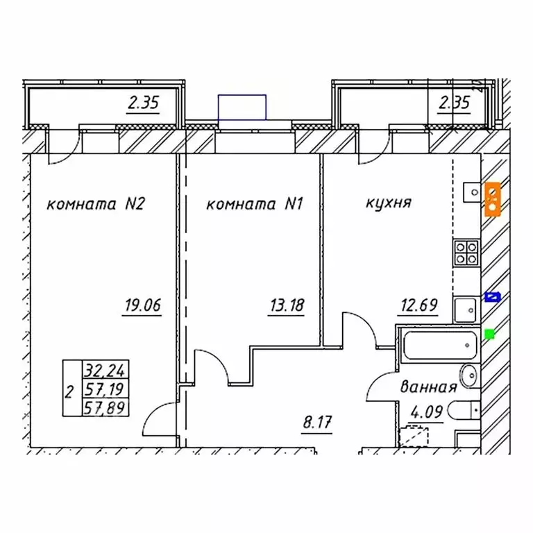 2-комнатная квартира: Ярославль, Яковлевская улица, 22 (57.9 м) - Фото 1