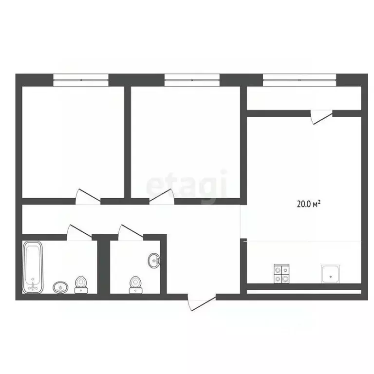 2-к кв. Тюменская область, Тюмень ул. Павла Никольского, 4 (64.2 м) - Фото 1