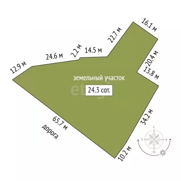 Участок в Крым, Симферопольский район, с. Доброе ул. Центральная (42.0 ... - Фото 2