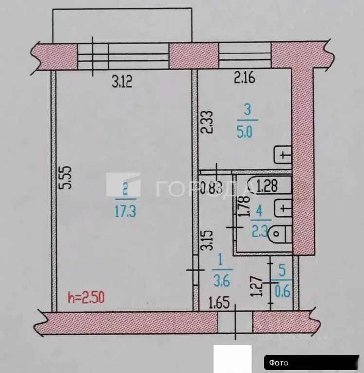 1-к кв. Алтайский край, Барнаул ул. 40 лет Октября, 5А (29.2 м) - Фото 2