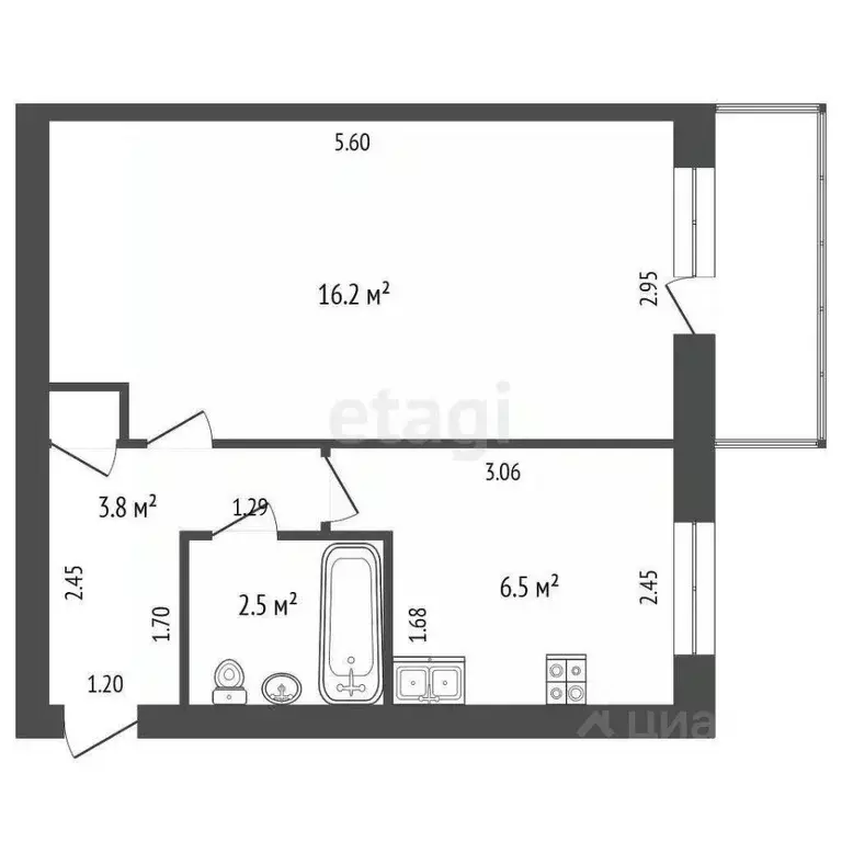 1-к кв. Архангельская область, Котлас ул. Кирова, 58 (29.2 м) - Фото 1