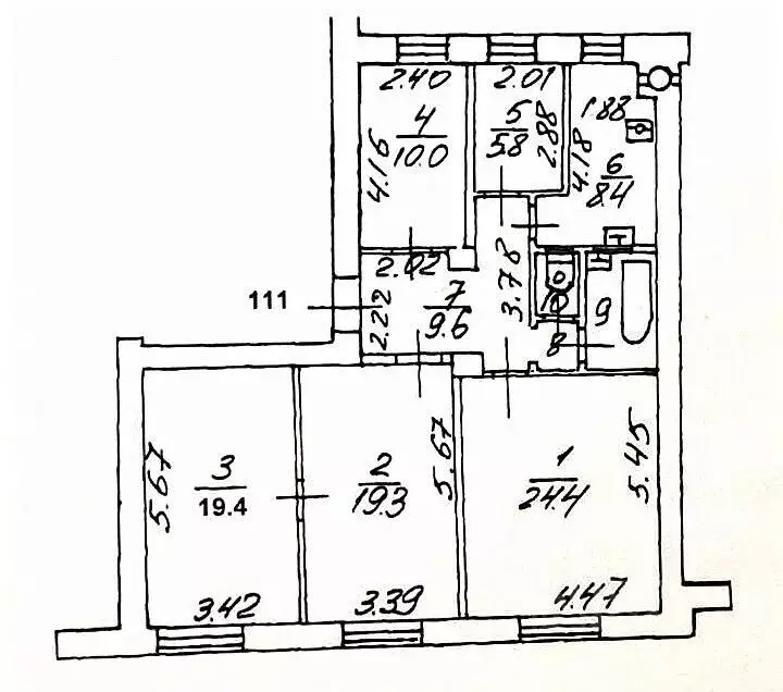 5-к кв. Москва Преображенская ул., 5/7 (103.4 м) - Фото 2