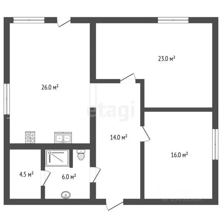 Дом в Владимирская область, Муром д. Коржавино, ул. Рублевая, 11 (95 ... - Фото 1