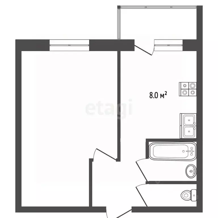 1-к кв. Владимирская область, Муром Муромская ул., 3/2 (28.9 м) - Фото 1
