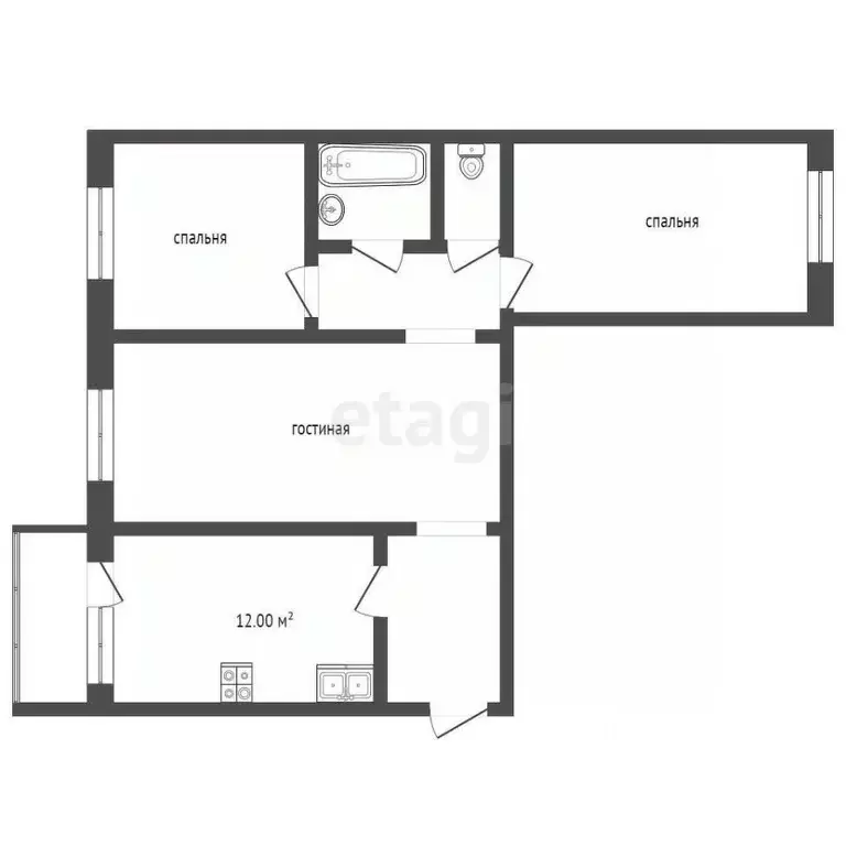 3-к кв. Коми, Усинск Комсомольская ул., 19 (72.4 м) - Фото 1