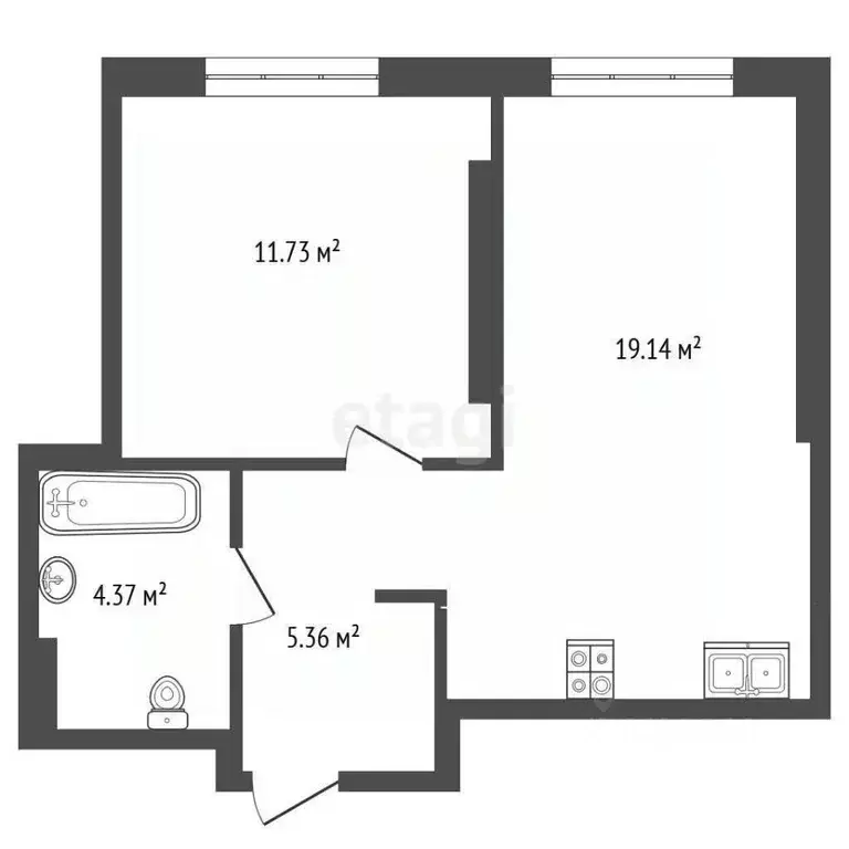 2-к кв. Тюменская область, Тюмень ул. Тимофея Чаркова, 93 (40.0 м) - Фото 1