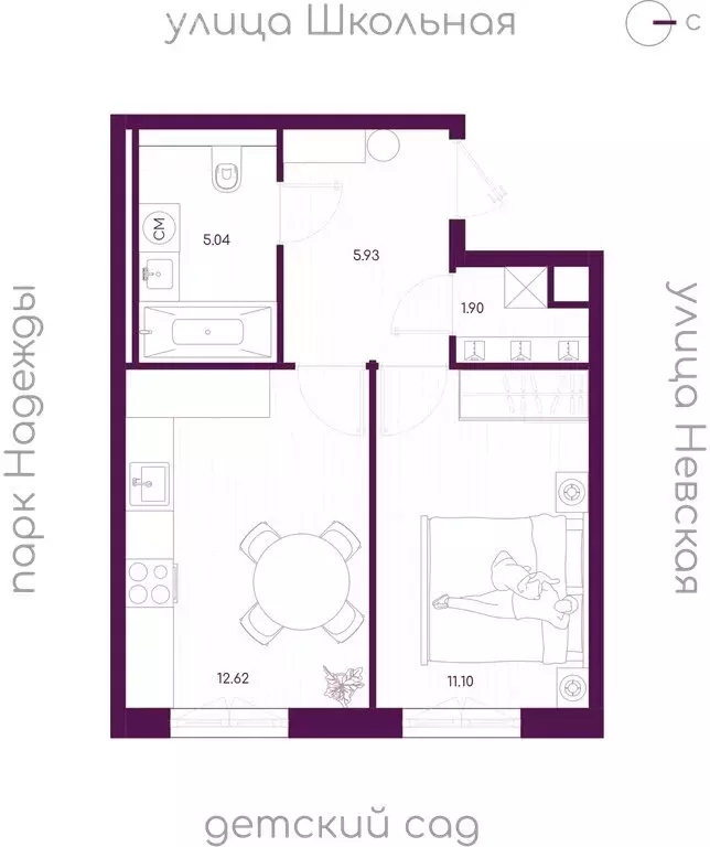 1-комнатная квартира: городской посёлок Дубровка, Школьная улица ... - Фото 1