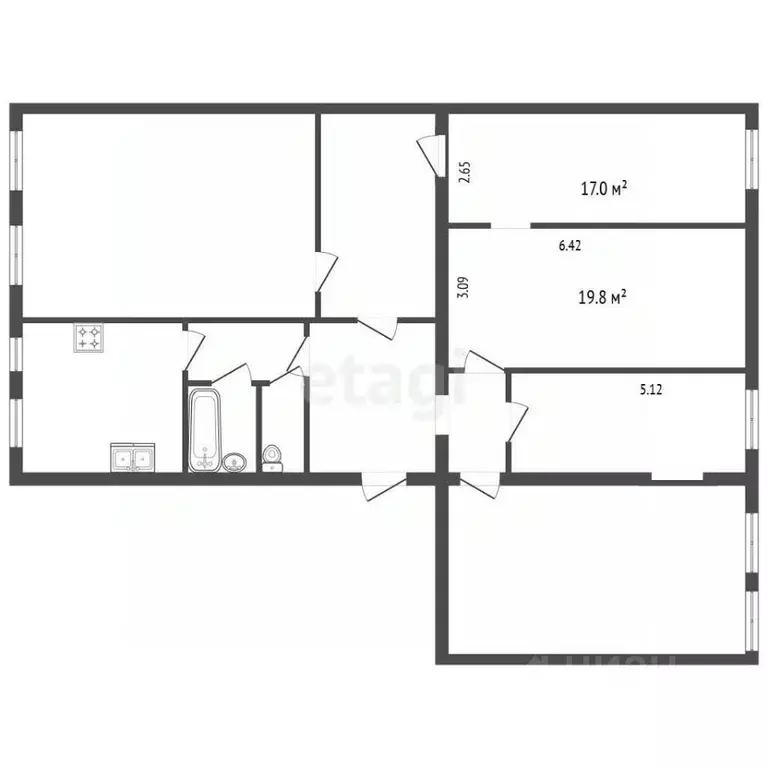 Комната Санкт-Петербург Зверинская ул., 5 (36.8 м) - Фото 2