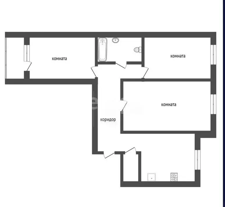 3-комнатная квартира: Тюмень, улица Немцова, 39 (66 м) - Фото 0