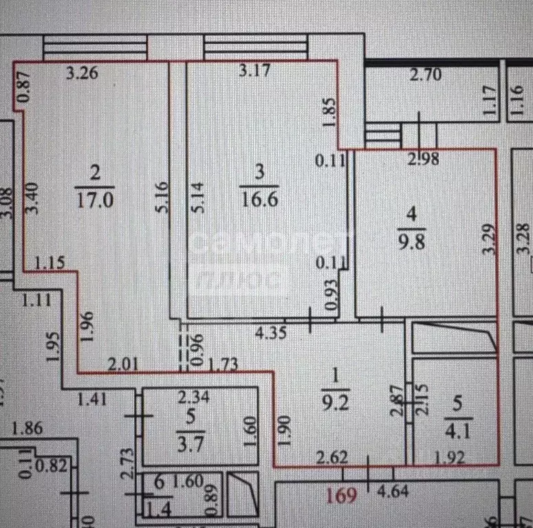 2-к кв. Липецкая область, Липецк Московская ул., 159к2 (56.7 м) - Фото 2
