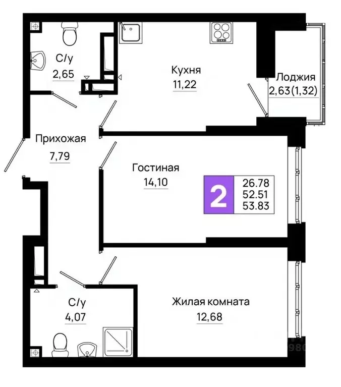 2-к кв. Ростовская область, Ростов-на-Дону Нефтекачка кв-л, Октябрь ... - Фото 0