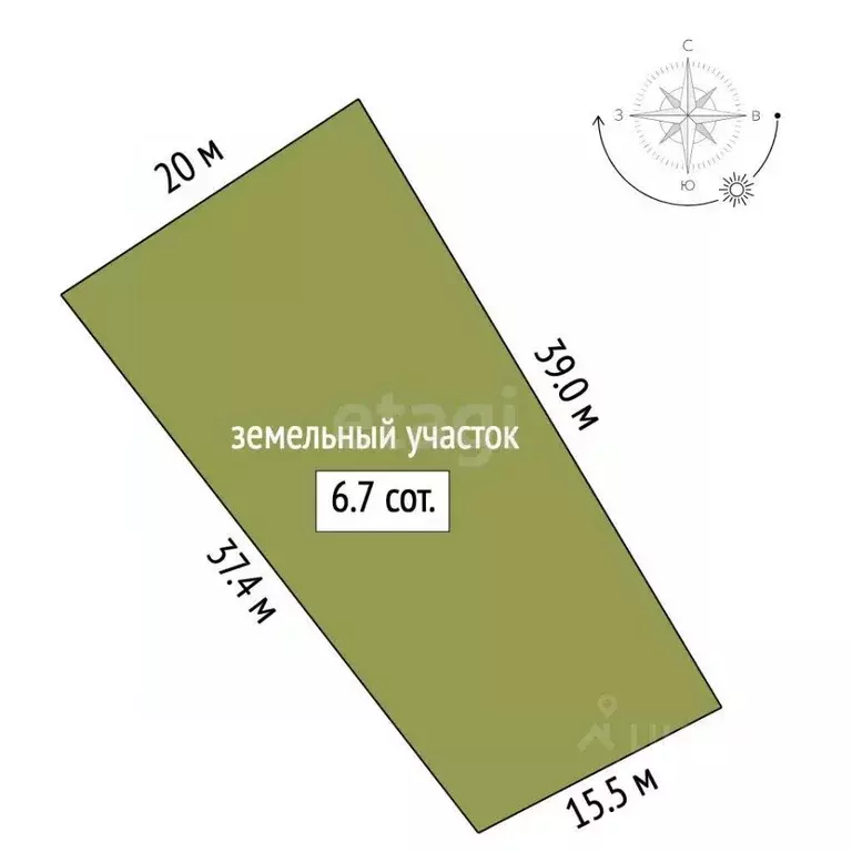 Участок в Севастополь с. Вишневое, ул. Мира, 20 (6.74 сот.) - Фото 2