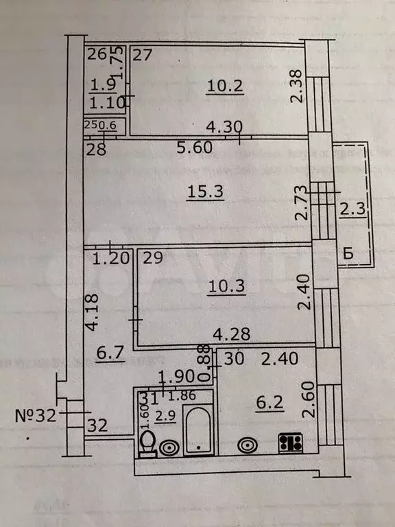 3-к. квартира, 54,1 м, 4/5 эт. - Фото 0