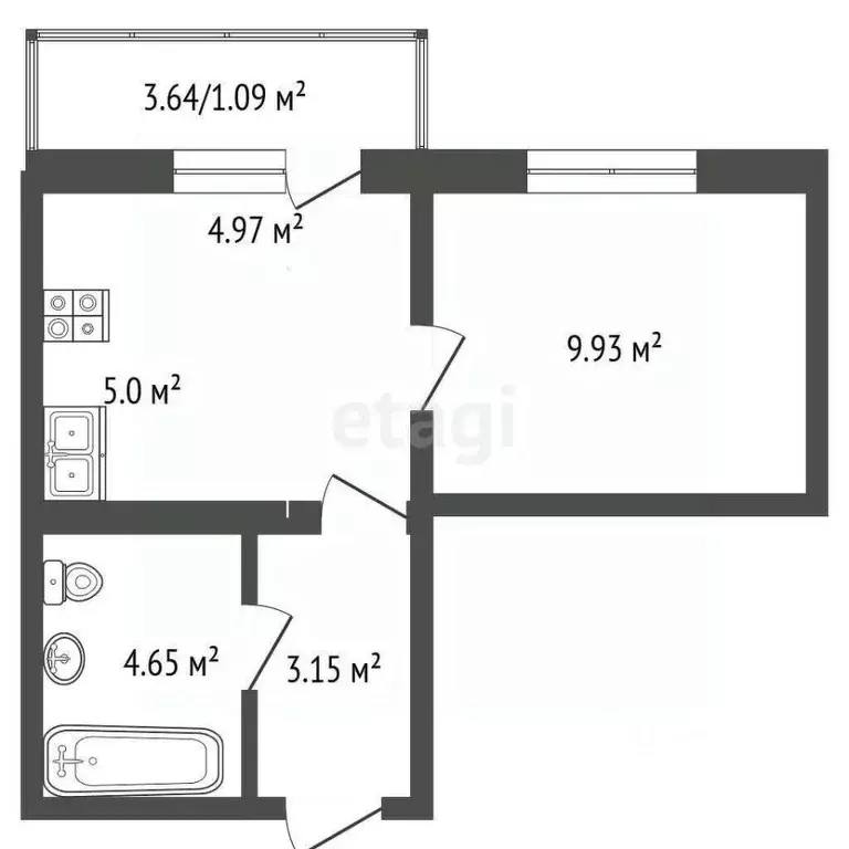 1-к кв. Краснодарский край, Анапа ул. Ленина, 243 (30.0 м) - Фото 1