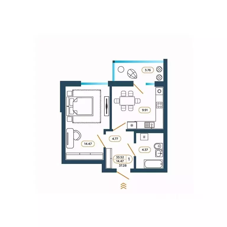 1-к кв. Ростовская область, Батайск ул. Родная, 1 (38.2 м) - Фото 1