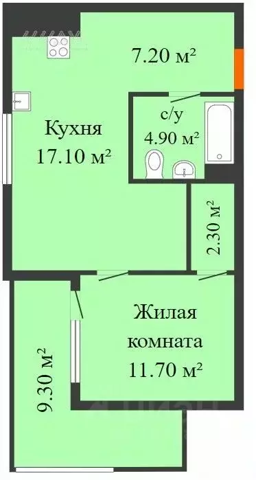 1-к кв. Нижегородская область, Нижний Новгород ул. Александра Хохлова, ... - Фото 1