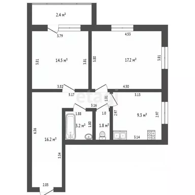 2-к кв. Мордовия, Саранск Севастопольская ул., 36 (62.2 м) - Фото 2