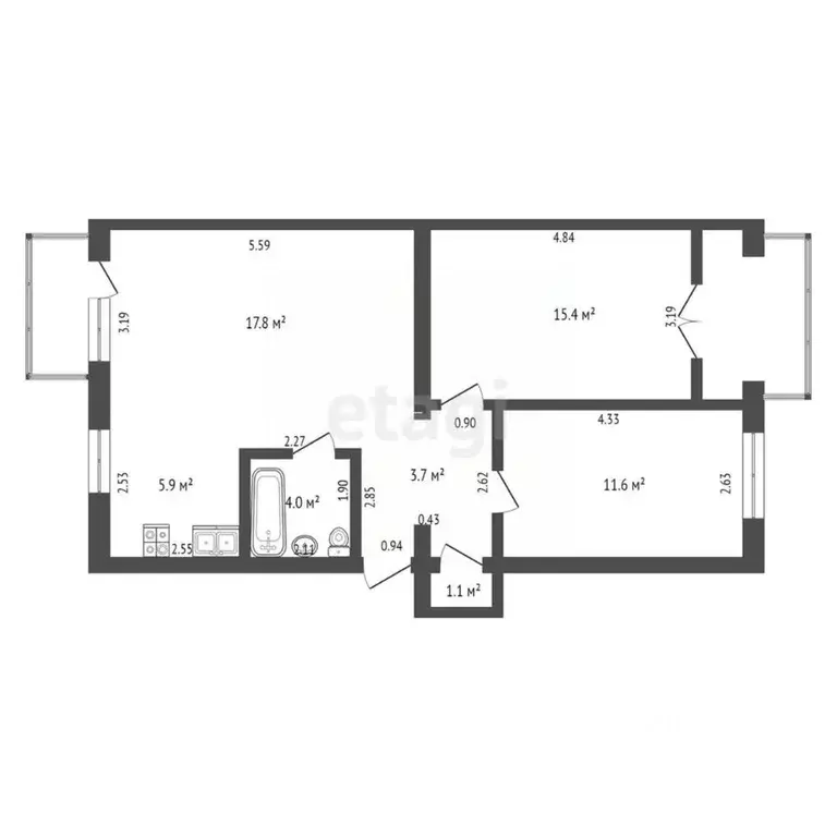 3-к кв. Крым, Джанкой ул. Нестерова (62.5 м) - Фото 1