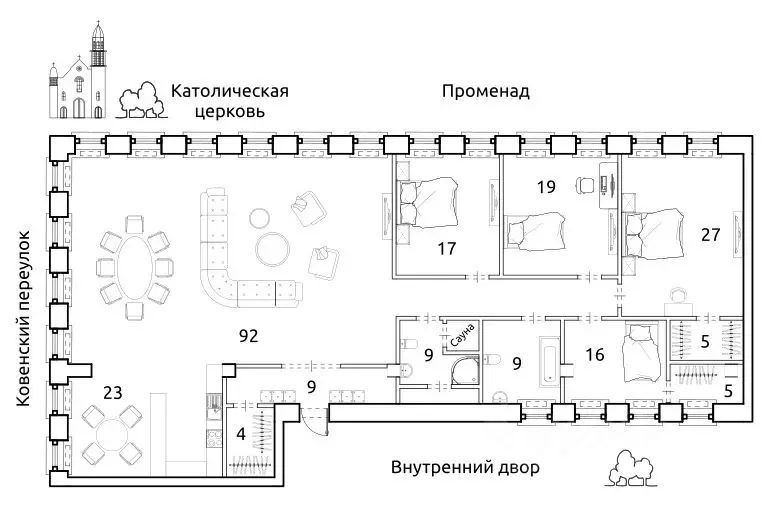 5-к кв. Санкт-Петербург Ковенский пер., 5 (237.0 м) - Фото 1