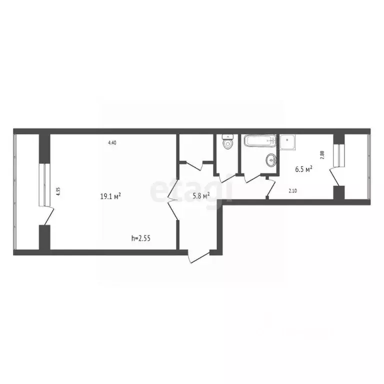 1-к кв. Красноярский край, Красноярск ул. Академгородок, 16 (39.8 м) - Фото 2