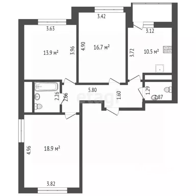 3-к кв. Москва ул. 1-я Машиностроения, 5А (77.0 м) - Фото 1