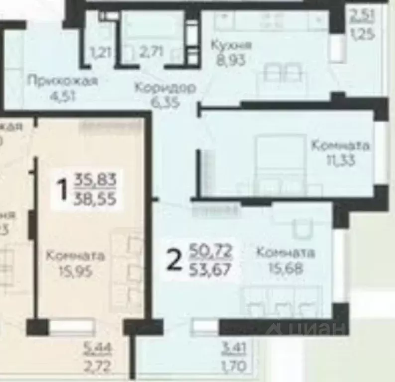 2-к кв. Воронежская область, Воронеж Шилово мкр, ул. Теплоэнергетиков, ... - Фото 1