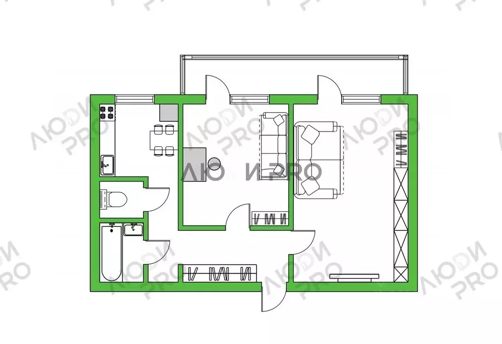 2-к кв. Кировская область, Киров Советская ул., 172 (52.7 м) - Фото 2