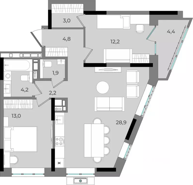 2-к кв. Удмуртия, Ижевск Северо-Западный жилрайон, 2-й мкр, Новый ... - Фото 1