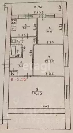 3-к кв. Волгоградская область, Волгоград ул. Качинцев, 112 (60.0 м) - Фото 2