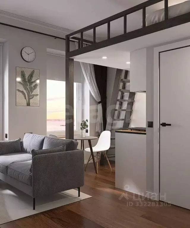 Студия Санкт-Петербург 8-я Советская ул., 57 (23.0 м) - Фото 2