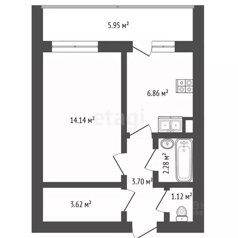 1-к кв. Марий Эл, Медведево городское поселение, Медведево пгт ул. ... - Фото 2