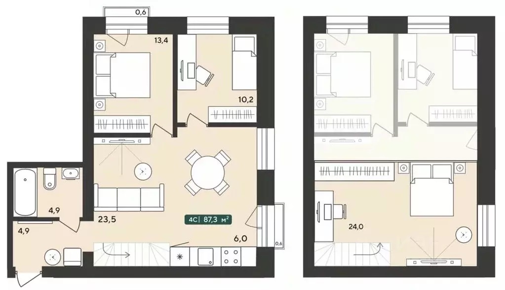 4-к кв. Новосибирская область, Мошковский район, пос. Октябрьский ... - Фото 1