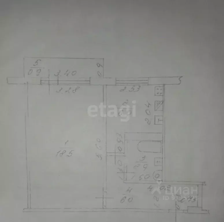 1-к кв. Татарстан, Казань ул. Нурсултана Назарбаева, 64 (33.4 м) - Фото 2
