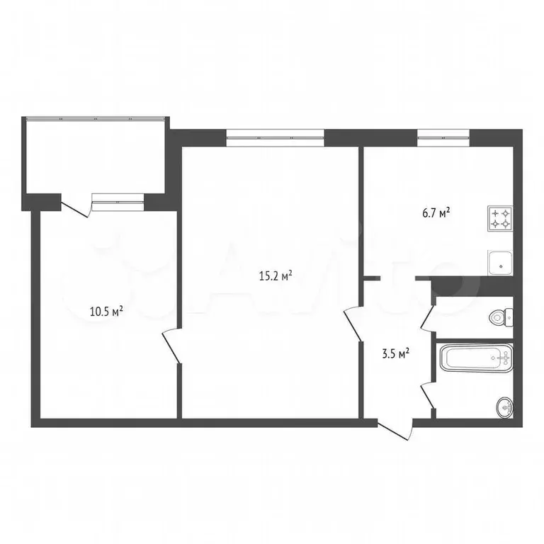 2-к. квартира, 42 м, 7/9 эт. - Фото 0