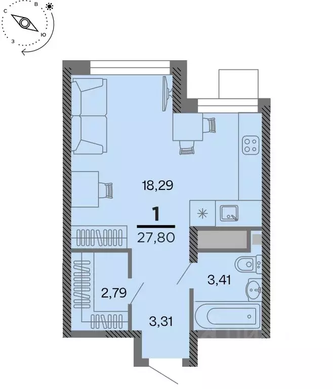 1-к кв. Рязанская область, Рязань Метропарк тер., Метропарк жилой ... - Фото 1