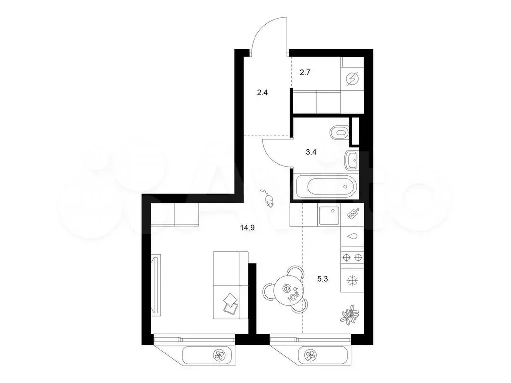 Квартира-студия, 28,7 м, 16/32 эт. - Фото 0