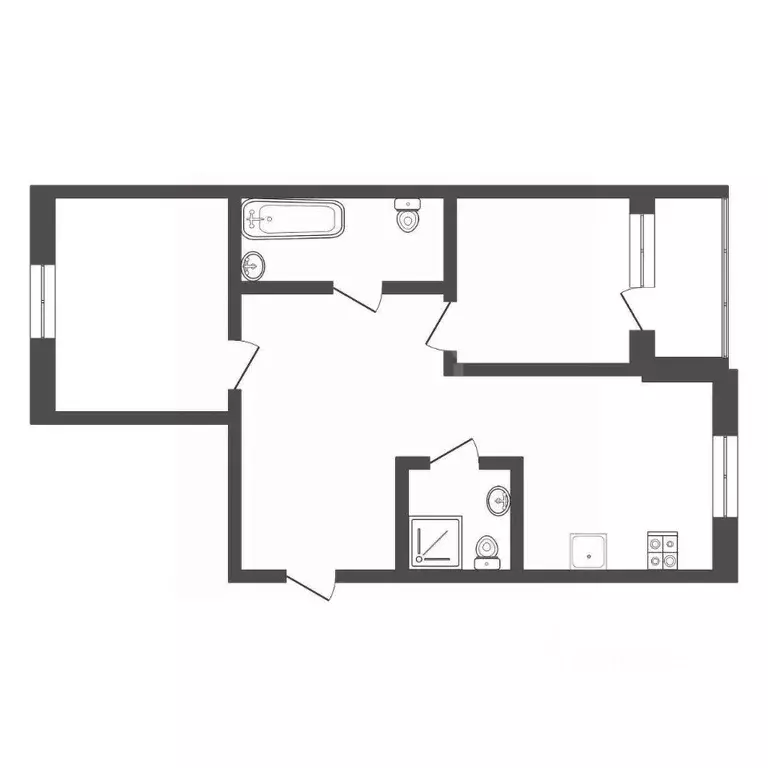 2-к кв. Тульская область, Тула городской округ, пос. Молодежный ул. ... - Фото 2