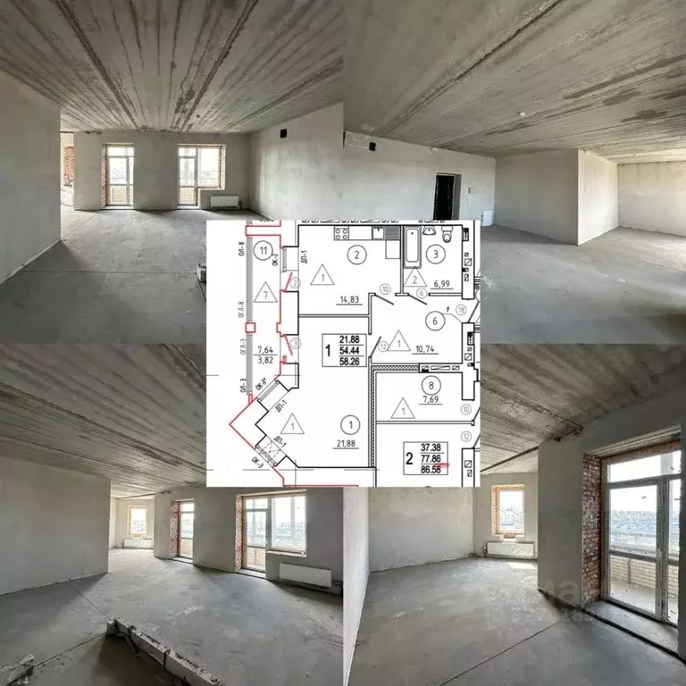 1-к кв. Омская область, Омск Старгород мкр, ул. Нагибина, 44 (58.3 м) - Фото 1
